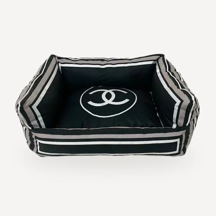 Logo White Dog dog bed inspired by Chanel view 2