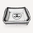 Logo White Dog dog bed inspired by Chanel