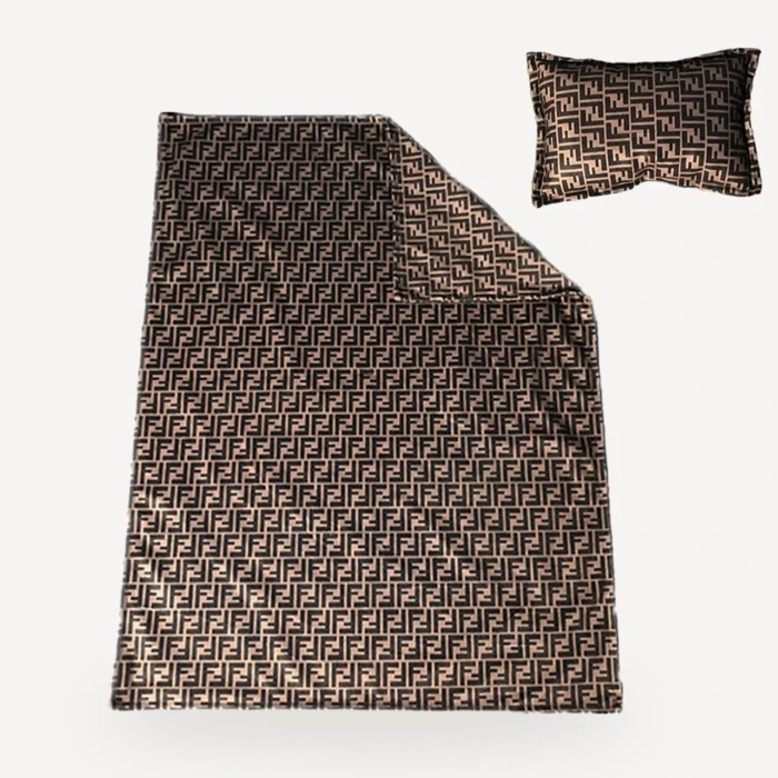 Monogram Blanket And Pillow dog set inspired by Fendi view 3