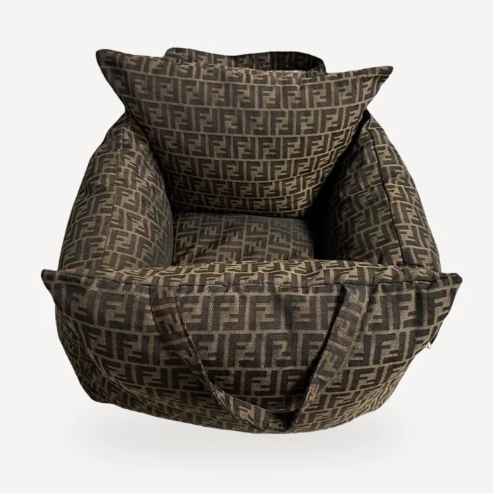Monogram Square Dog dog bed inspired by Fendi