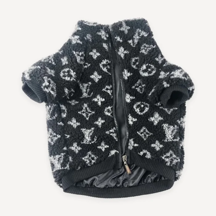 Black Monogram Knit dog sweater inspired by Louis Vuitton view 6