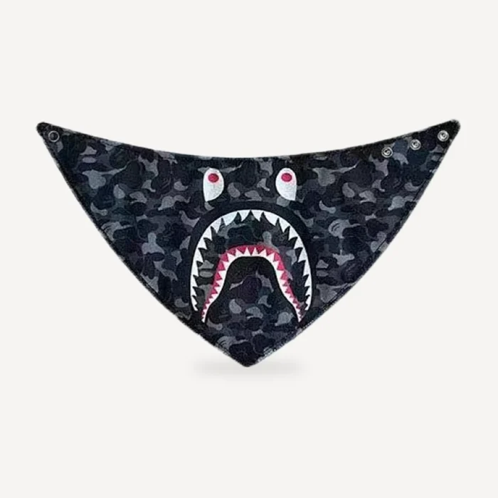 Shark Camo dog bandana inspired by BAPE view 2