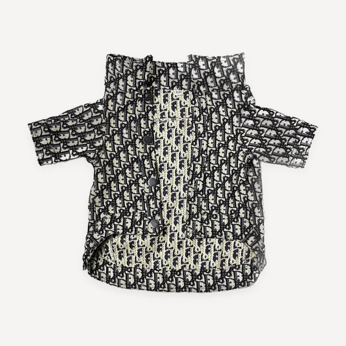 Oblique Print dog shirt inspired by Dior view 7