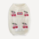 Cherry Embroidered Knit dog sweater