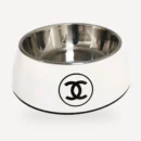 Logo Ceramic Dog dog bowl inspired by Chanel