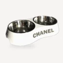 Logo Double Dog dog bowl inspired by Chanel