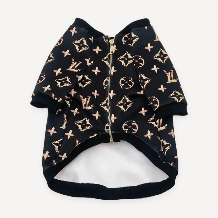 Gold Monogram Padded dog jacket inspired by Louis Vuitton view 6