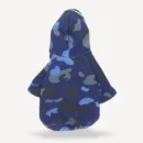 Blue Camo Print dog hoodie view 3