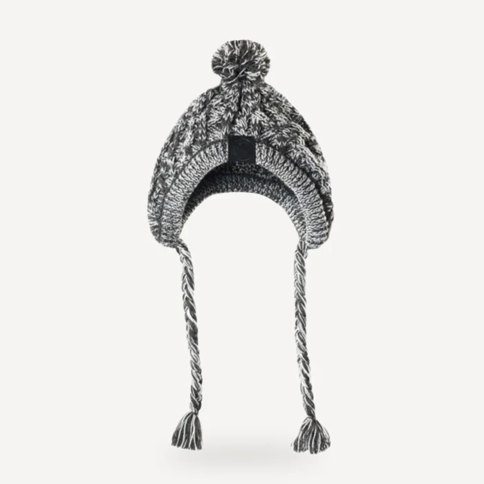 Cable Knit Pom Winter Dog Hat – Black
