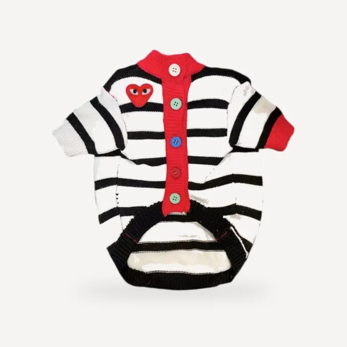 Striped dog cardigan inspired by Comme des Garcons view 4