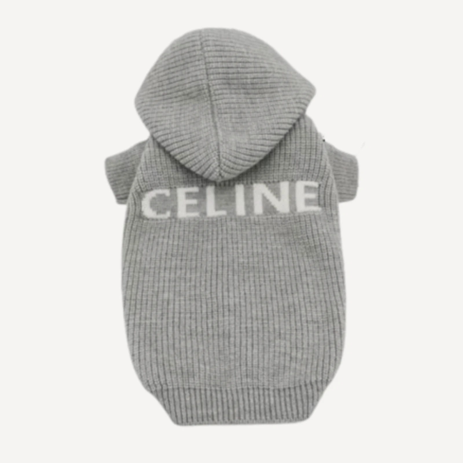 Wool dog hoodie inspired by Celine view 2
