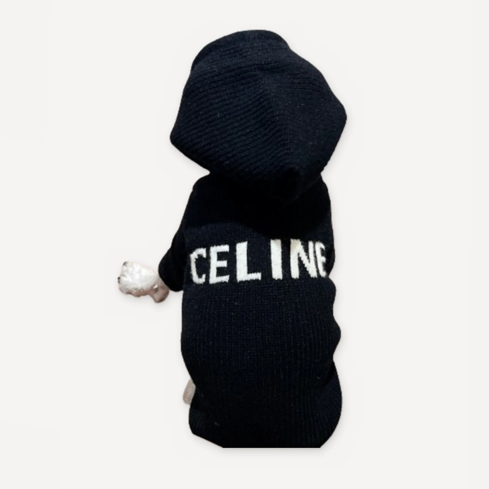 Wool dog hoodie inspired by Celine view 4