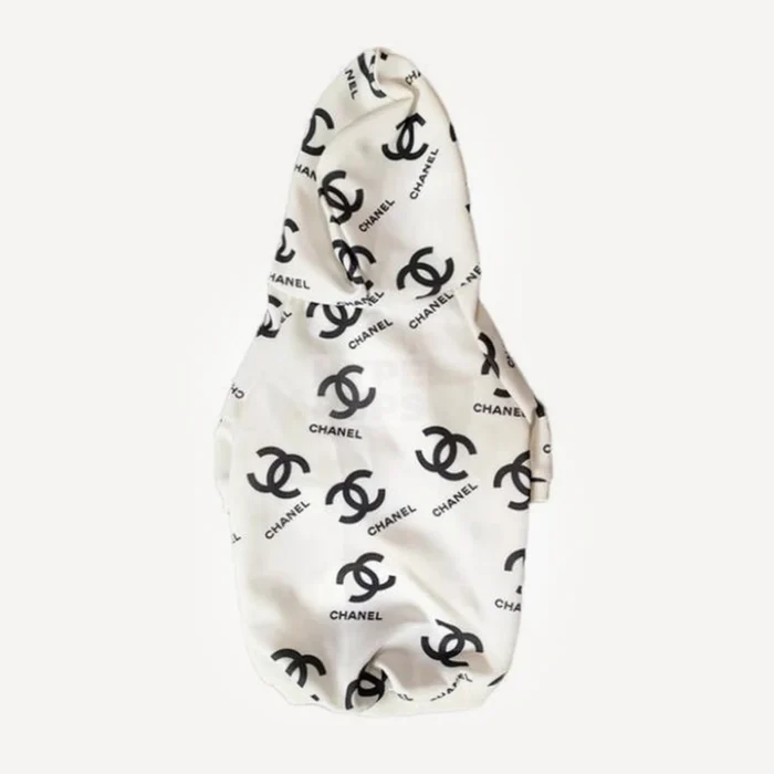 Chewnel All Over Logo Hoodie dog hoodie, Chanel inspired