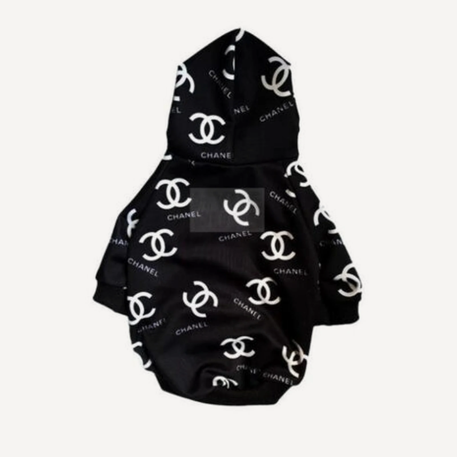 All Over Logo dog hoodie inspired by Chanel view 3