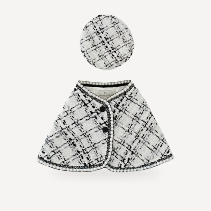 Bouclé dog cape inspired by Chanel view 8