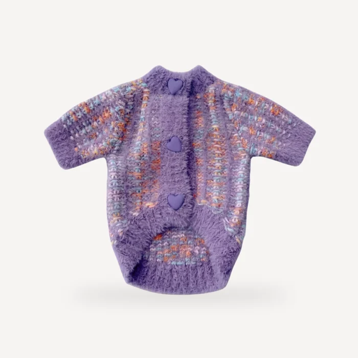 Fluffy Heart dog cardigan inspired by Chanel view 6