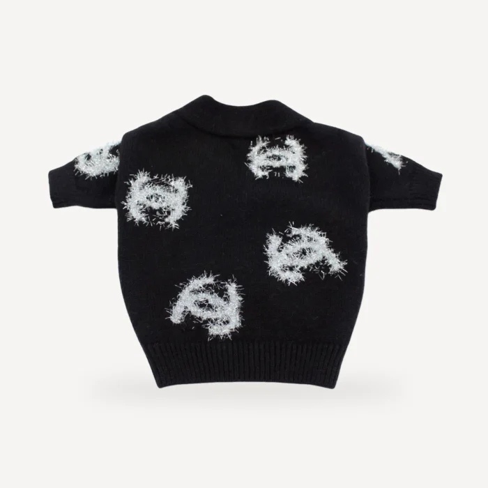 Fringe Logo dog cardigan inspired by Chanel view 6