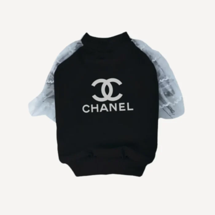 Lace dog sweatshirt inspired by Chanel view 2