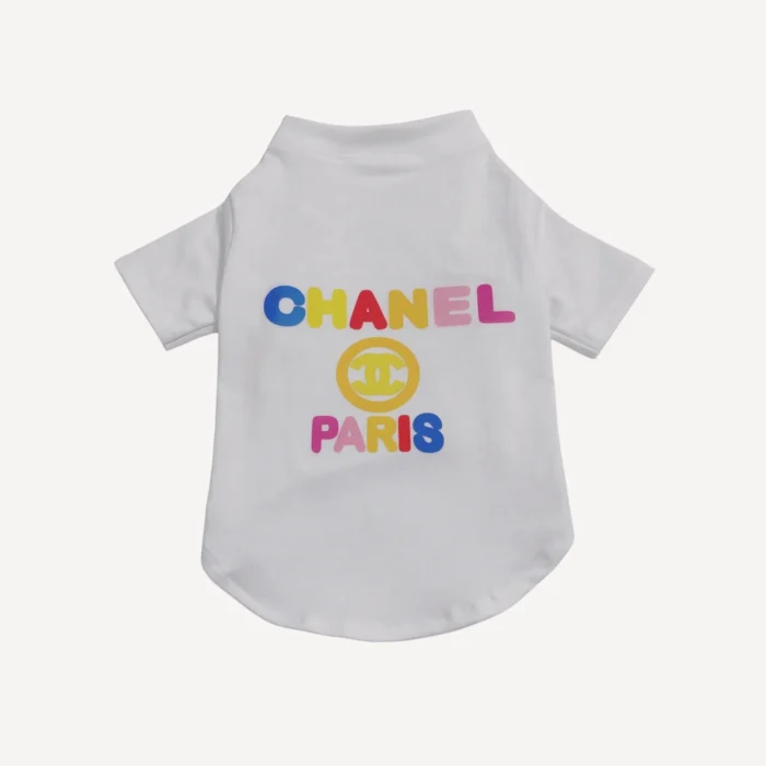 Paris dog tee inspired by Chanel view 2