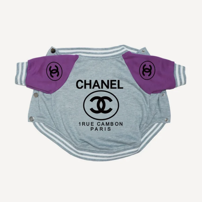 Varsity Bomber dog jacket inspired by Chanel view 4