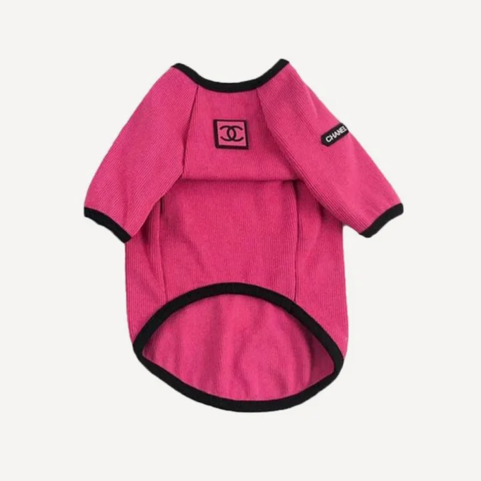 Waffle-Knit dog sweatshirt inspired by Chanel view 3
