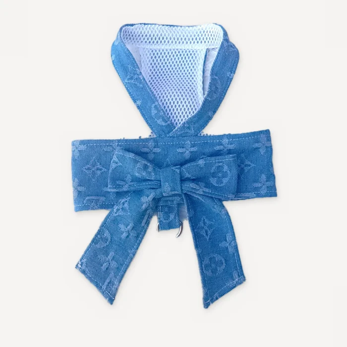 Bow dog harness inspired by Louis Vuitton view 2
