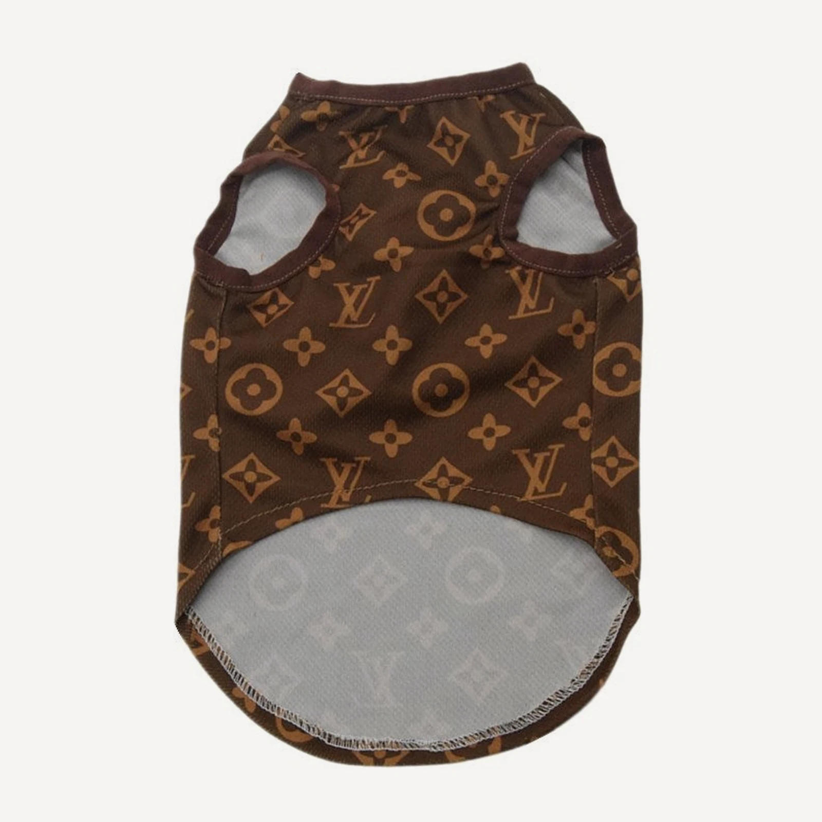 Brown Sleeveless dog tee inspired by Louis Vuitton view 3