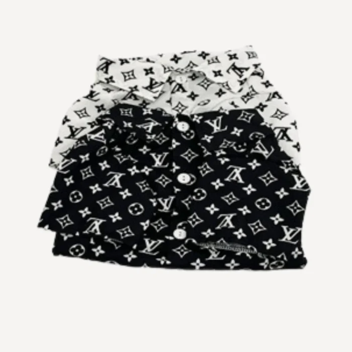 Classic Print dog polo inspired by Louis Vuitton
