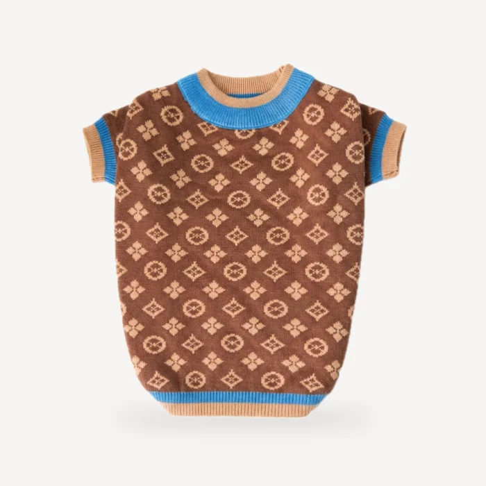 Classic dog sweater inspired by Louis Vuitton view 5