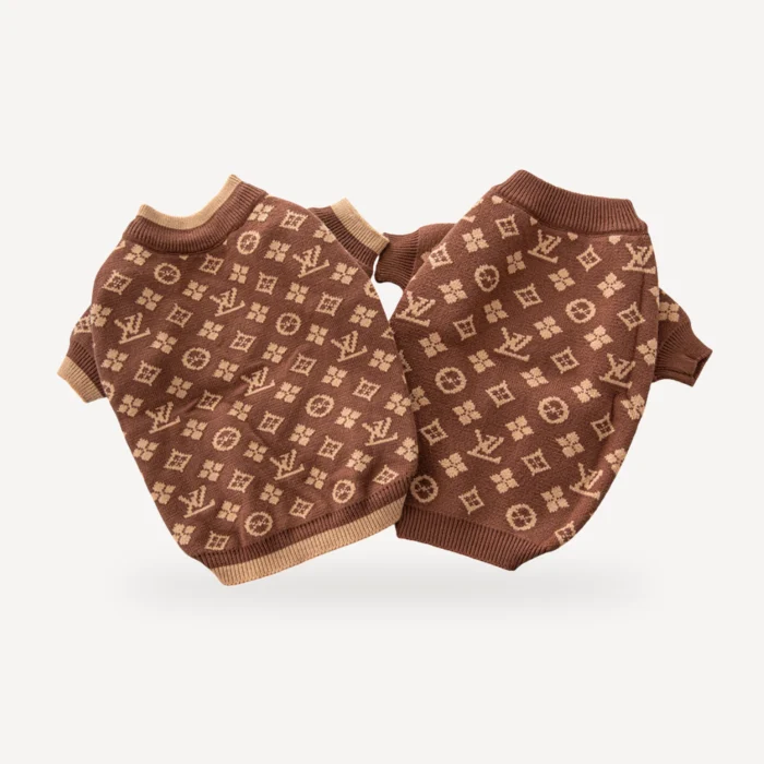 Classic dog sweater inspired by Louis Vuitton view 6