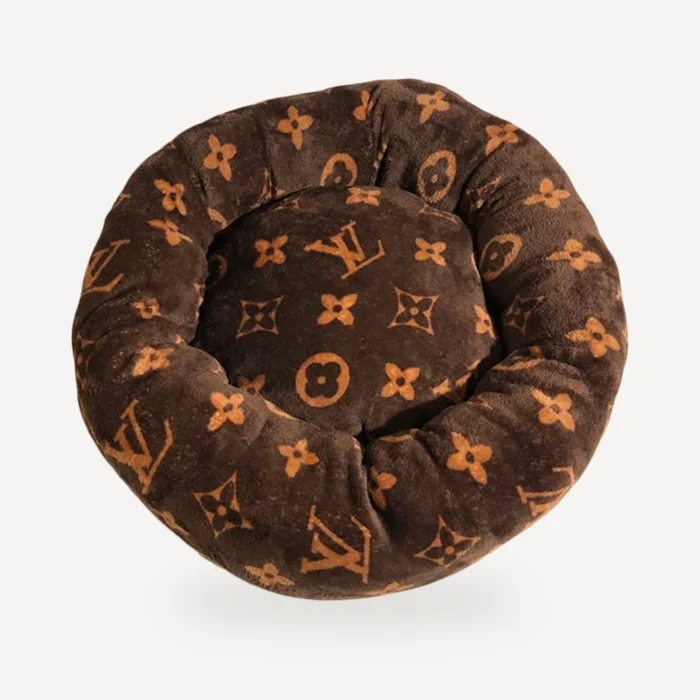 Donut dog bed inspired by Louis Vuitton view 2