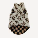 Chewy V Faux Fur Vest dog vest, Louis Vuitton inspired