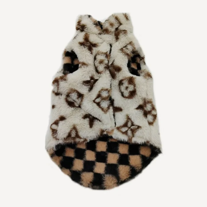 Faux Fur dog vest inspired by Louis Vuitton view 5