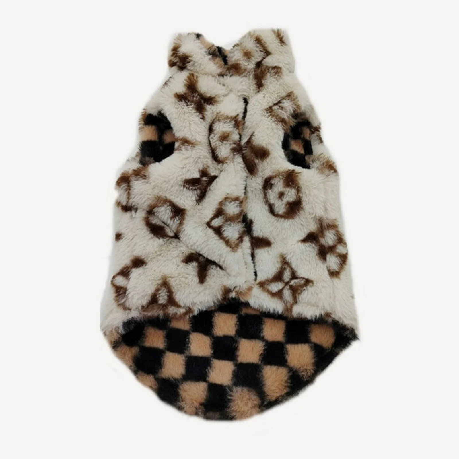 Faux Fur dog vest inspired by Louis Vuitton view 5