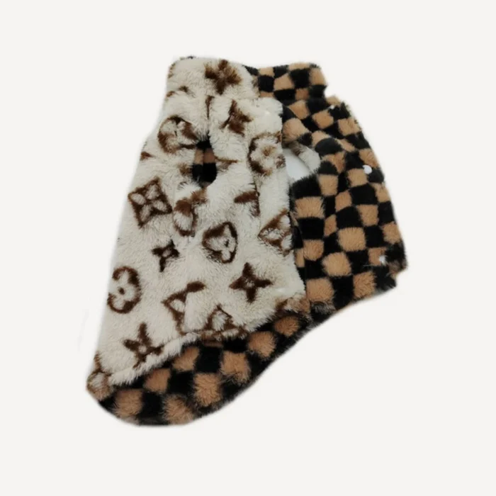 Faux Fur dog vest inspired by Louis Vuitton view 6