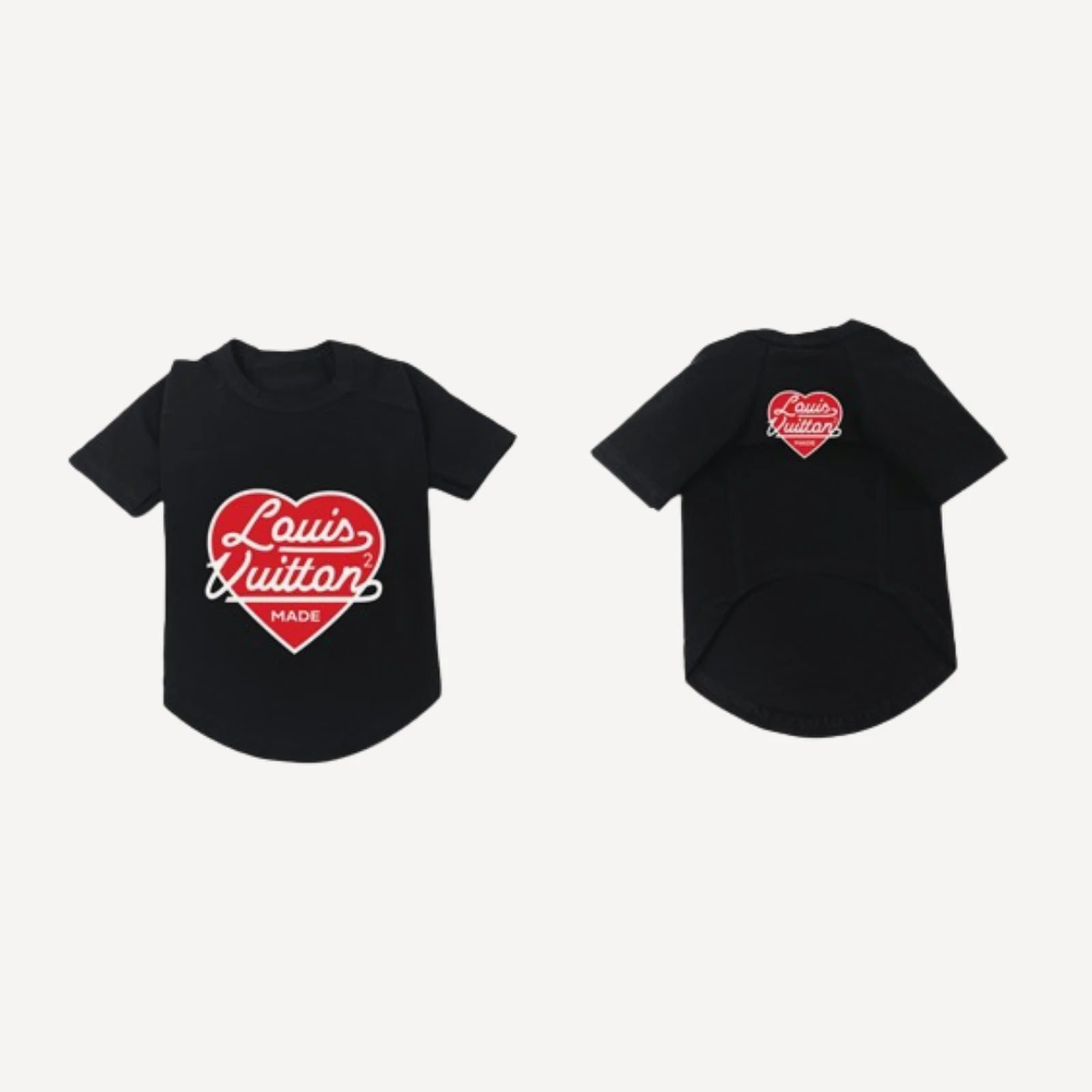 Heartfelt Cupid dog tee inspired by Louis Vuitton