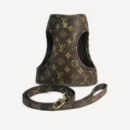 Leather Harness dog leash inspired by Louis Vuitton