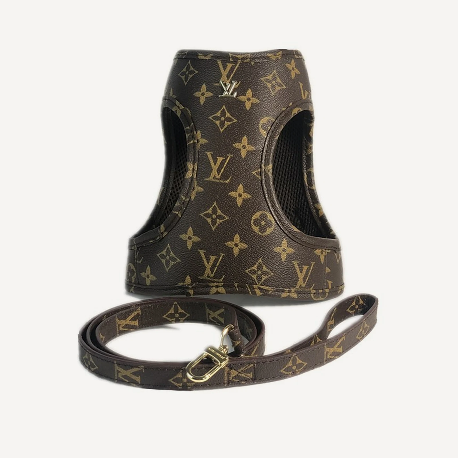 Leather Harness dog leash inspired by Louis Vuitton