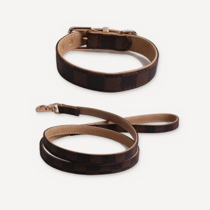 Signature Monogram Collar & Leash dog set inspired by Louis Vuitton view 6