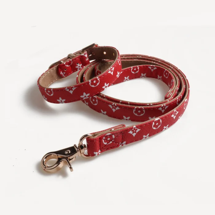 Monogram Collar & Leash dog set inspired by Louis Vuitton view 3
