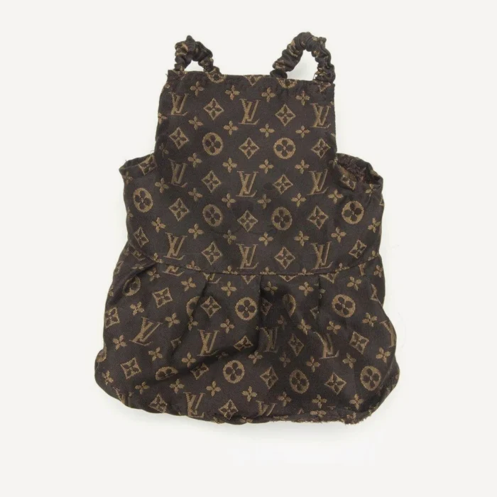 Monogram dog dress inspired by Louis Vuitton view 3
