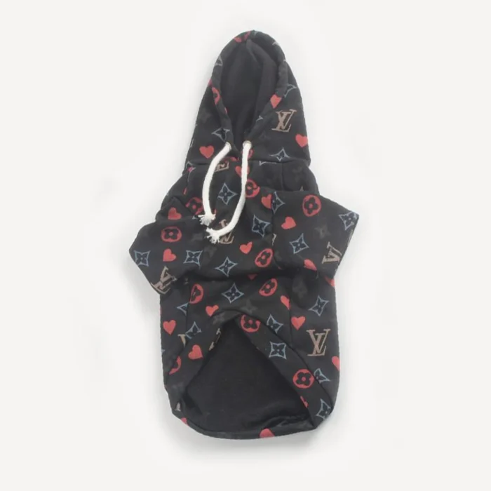 Monogram dog hoodie inspired by Louis Vuitton