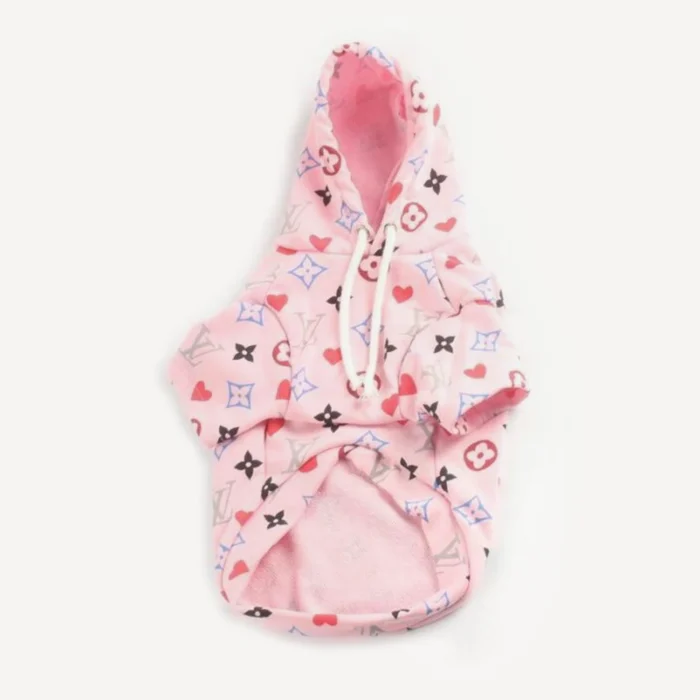 Monogram dog hoodie inspired by Louis Vuitton view 2