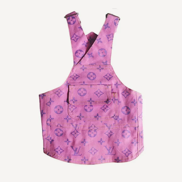 Monogram dog overalls inspired by Louis Vuitton view 4