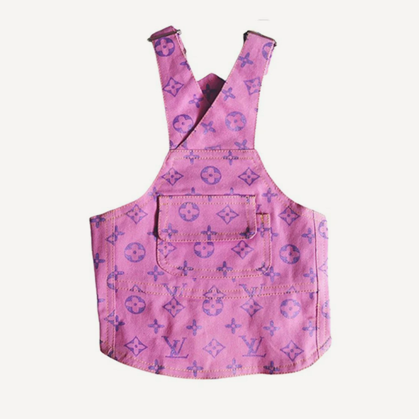 Monogram dog overalls inspired by Louis Vuitton view 4