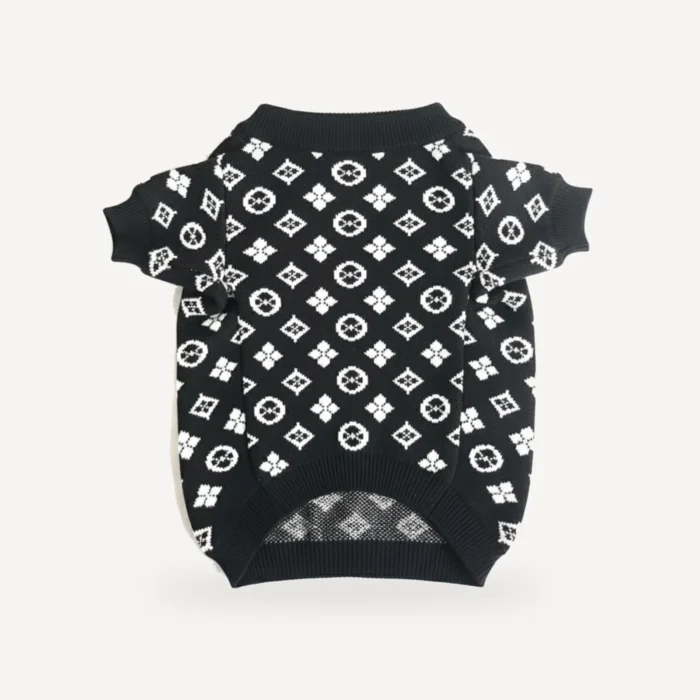 Noir dog sweater inspired by Louis Vuitton view 3