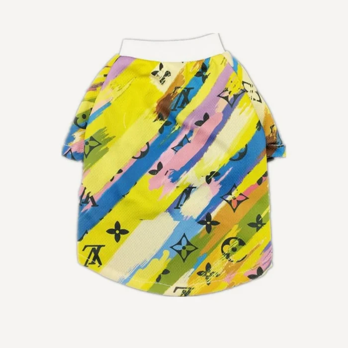 Painted dog tee inspired by Louis Vuitton view 3