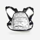 Reflective Dog dog backpack inspired by Louis Vuitton view 2