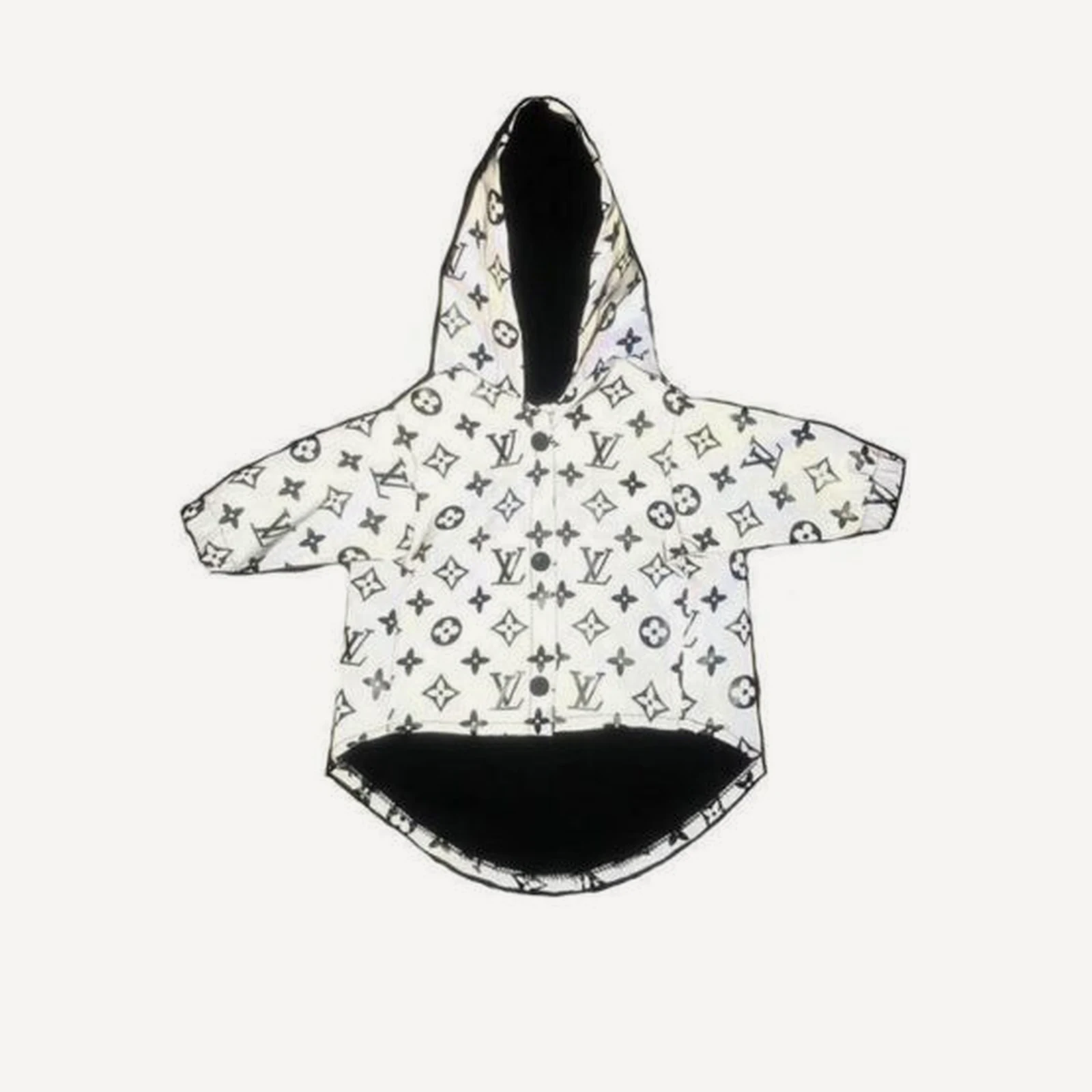 Reflective dog windbreaker inspired by Louis Vuitton view 6