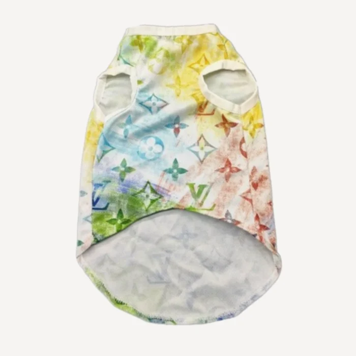 Vibrant Summer dog vest inspired by Louis Vuitton